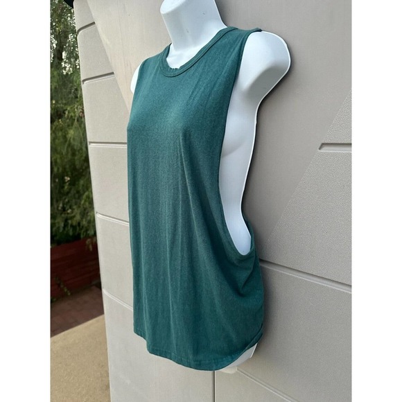 Free People Movement No Sweat Cross Back Crew Neck Tank Top Locust Green Size S - Picture 3 of 9